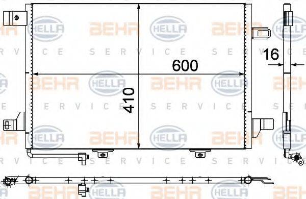 BEHR HELLA SERVICE 8FC351301674 Конденсатор, кондиционер