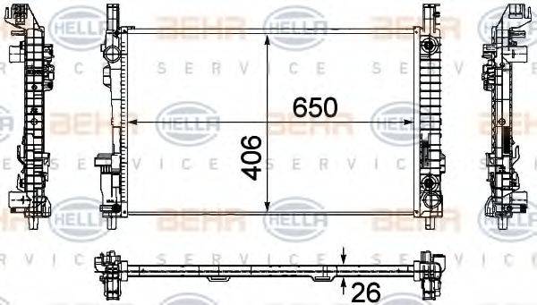 BEHR HELLA SERVICE 8MK376730561 Радиатор, охлаждение двигателя