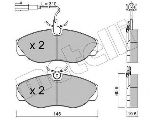 Комплект тормозных колодок, дисковый тормоз METELLI 22-0154-1