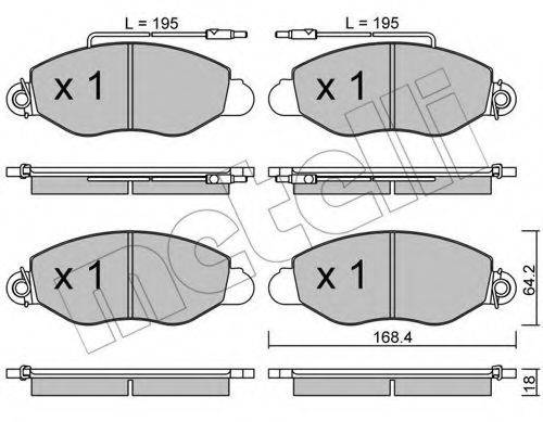 Комплект тормозных колодок, дисковый тормоз METELLI 22-0536-1