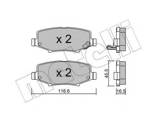 Комплект тормозных колодок, дисковый тормоз METELLI 22-0863-0