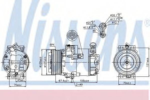 Компрессор, кондиционер NISSENS 89222