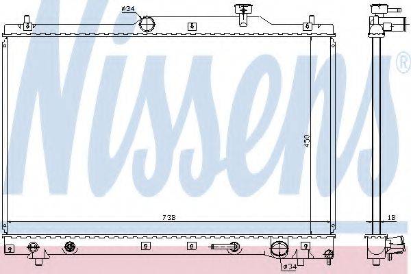 Радиатор, охлаждение двигателя NISSENS 64657