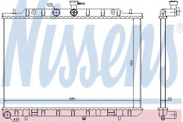 Радиатор, охлаждение двигателя NISSENS 67366