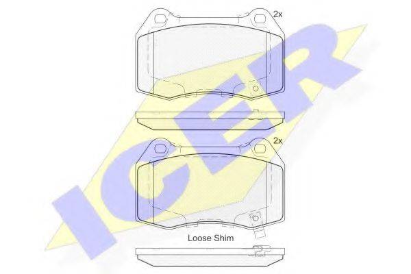 Комплект тормозных колодок, дисковый тормоз ICER 182096