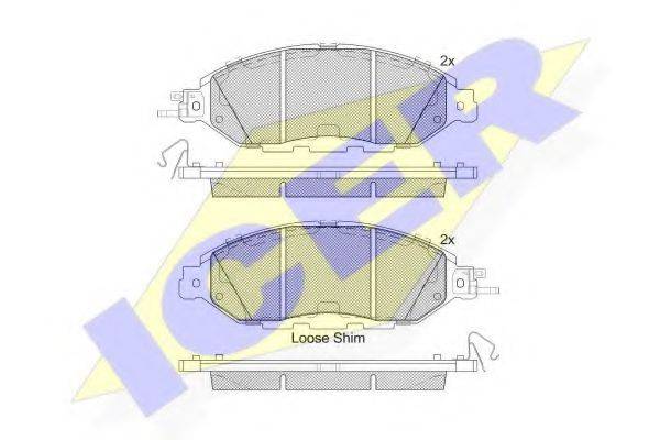 Комплект тормозных колодок, дисковый тормоз ICER 182234
