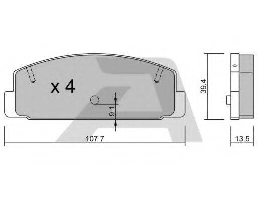 AISIN BPMZ2001 Комплект тормозных колодок, дисковый тормоз