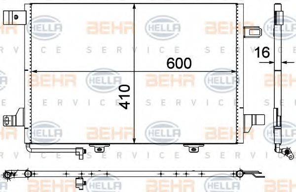 HELLA 8FC351301674 Конденсатор, кондиционер