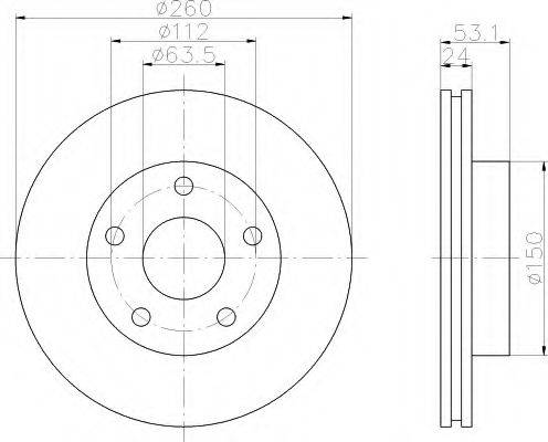 HELLA 8DD355103801 Тормозной диск