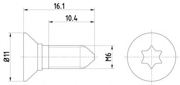 HELLA 8DZ355209081 Болт, диск тормозного механизма