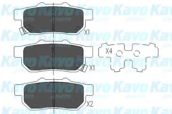 Комплект тормозных колодок, дисковый тормоз KAVO PARTS KBP-2049