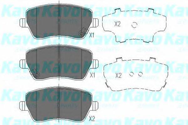 Комплект тормозных колодок, дисковый тормоз KAVO PARTS KBP-8522