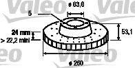 VALEO 186165 Тормозной диск