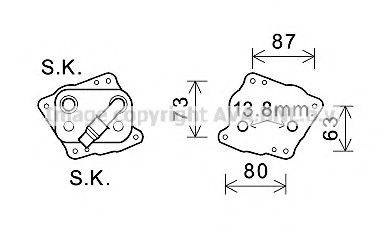 масляный радиатор, двигательное масло AVA QUALITY COOLING BW3412