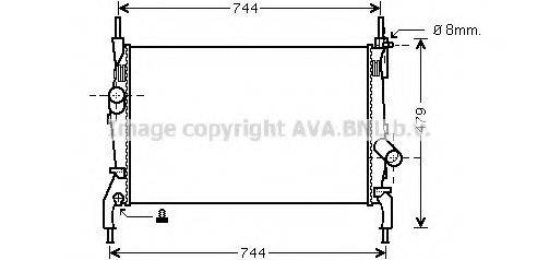 Радиатор, охлаждение двигателя AVA QUALITY COOLING FD2404