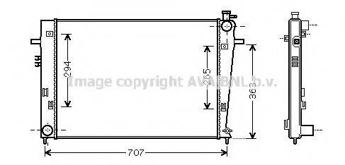 Радиатор, охлаждение двигателя AVA QUALITY COOLING HY2204