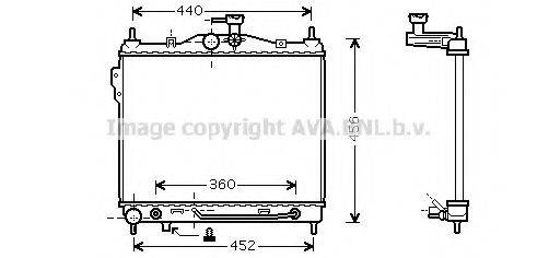 Радиатор, охлаждение двигателя AVA QUALITY COOLING HYA2102