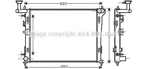 Радиатор, охлаждение двигателя AVA QUALITY COOLING HYA2180