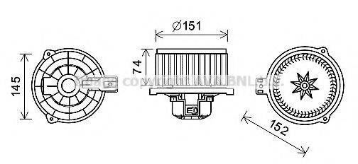 Электродвигатель, вентиляция салона AVA QUALITY COOLING KA8260