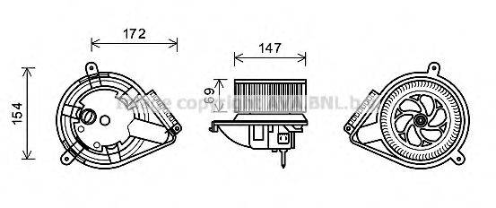 Электродвигатель, вентиляция салона AVA QUALITY COOLING MS8616