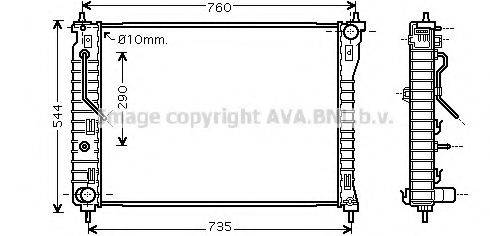 Радиатор, охлаждение двигателя AVA QUALITY COOLING OL2434