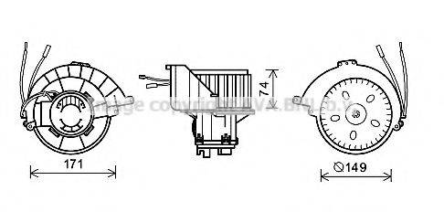 Электродвигатель, вентиляция салона AVA QUALITY COOLING OL8627