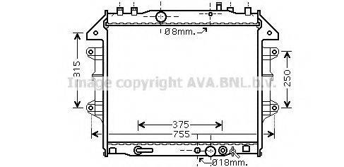 Радиатор, охлаждение двигателя AVA QUALITY COOLING TO2496