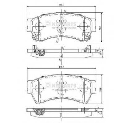 NIPPARTS N3603071 Комплект тормозных колодок, дисковый тормоз