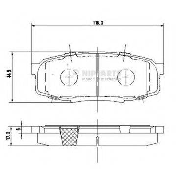 Комплект тормозных колодок, дисковый тормоз NIPPARTS N3612043