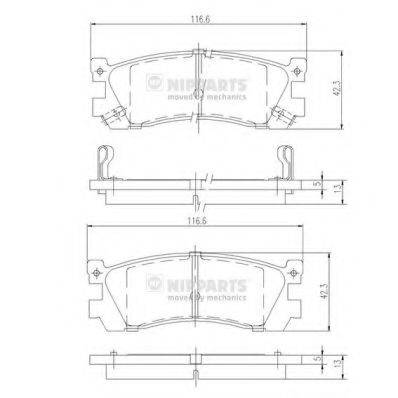 Комплект тормозных колодок, дисковый тормоз NIPPARTS J3613005