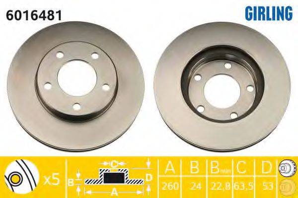 GIRLING 6016481 Тормозной диск