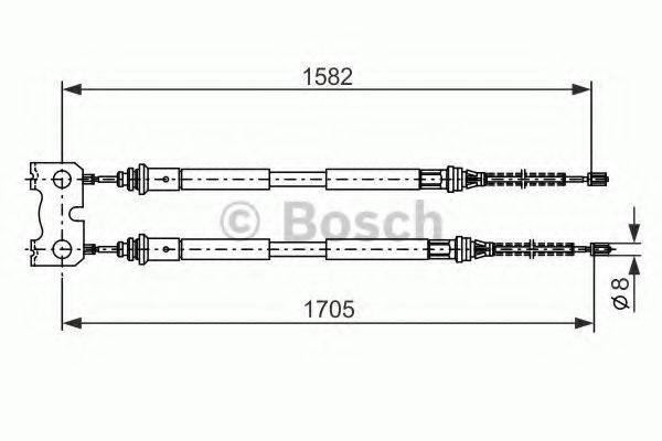 Трос, стояночная тормозная система BOSCH 1 987 477 834