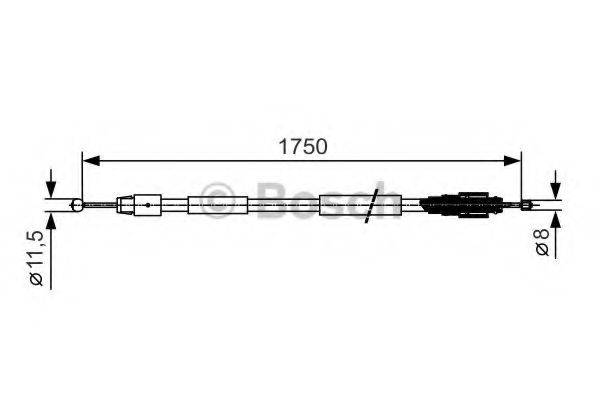 Трос, стояночная тормозная система BOSCH 1 987 482 018