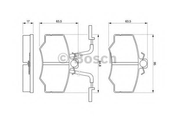 Комплект тормозных колодок, дисковый тормоз BOSCH 0 986 424 184