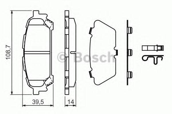 Комплект тормозных колодок, дисковый тормоз BOSCH 0 986 494 232