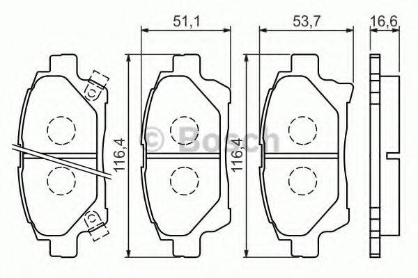 Комплект тормозных колодок, дисковый тормоз BOSCH 0 986 494 333