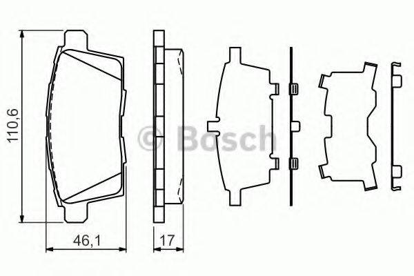 Комплект тормозных колодок, дисковый тормоз BOSCH 0 986 494 376