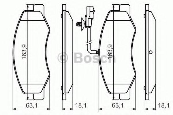 Комплект тормозных колодок, дисковый тормоз BOSCH 0 986 494 499