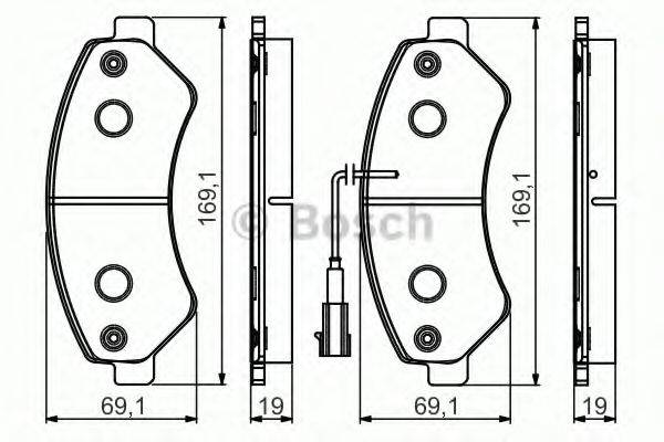 Комплект тормозных колодок, дисковый тормоз BOSCH 0 986 495 095