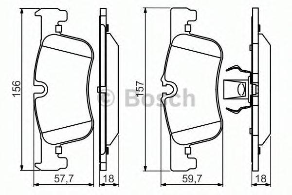 Комплект тормозных колодок, дисковый тормоз BOSCH 0 986 494 561