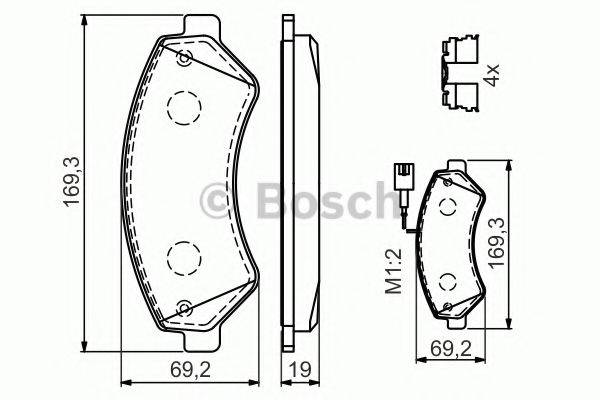 Комплект тормозных колодок, дисковый тормоз BOSCH 0 986 494 589