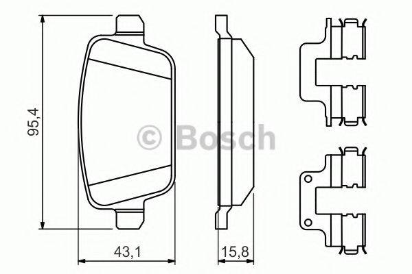 Комплект тормозных колодок, дисковый тормоз BOSCH 0 986 494 639