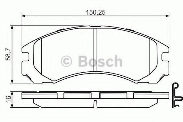 BOSCH 0986495252 Комплект тормозных колодок, дисковый тормоз
