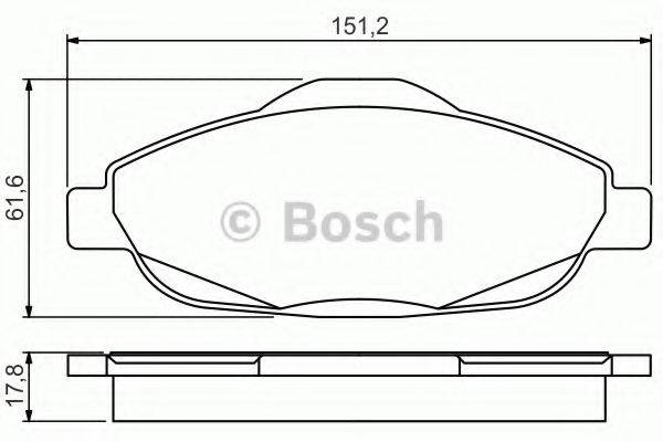 BOSCH 0986495266 Комплект тормозных колодок, дисковый тормоз