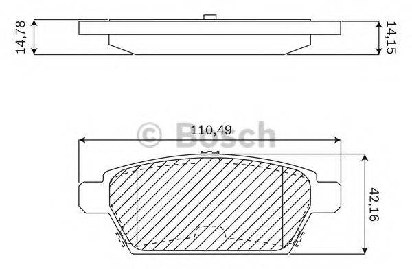 BOSCH F03B050153 Комплект тормозных колодок, дисковый тормоз