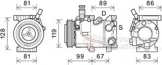 Компрессор, кондиционер VAN WEZEL 8200K414