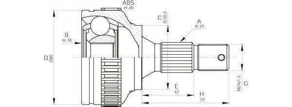 OPEN PARTS CVJ559310 Шарнирный комплект, приводной вал