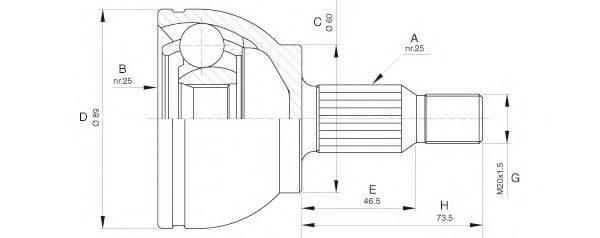 OPEN PARTS CVJ562810 Шарнирный комплект, приводной вал
