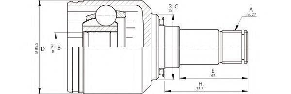 OPEN PARTS CVJ570220 Шарнирный комплект, приводной вал