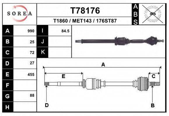EAI T78176 Приводной вал